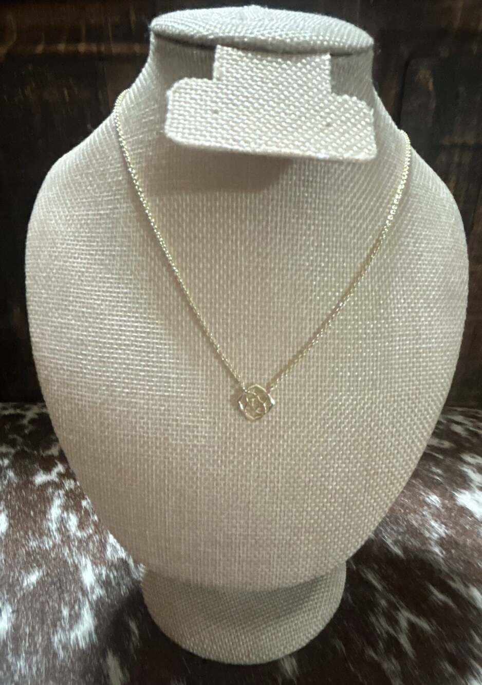 Kendra Scott Gold-Tone Camellia Flower Pendant Necklace